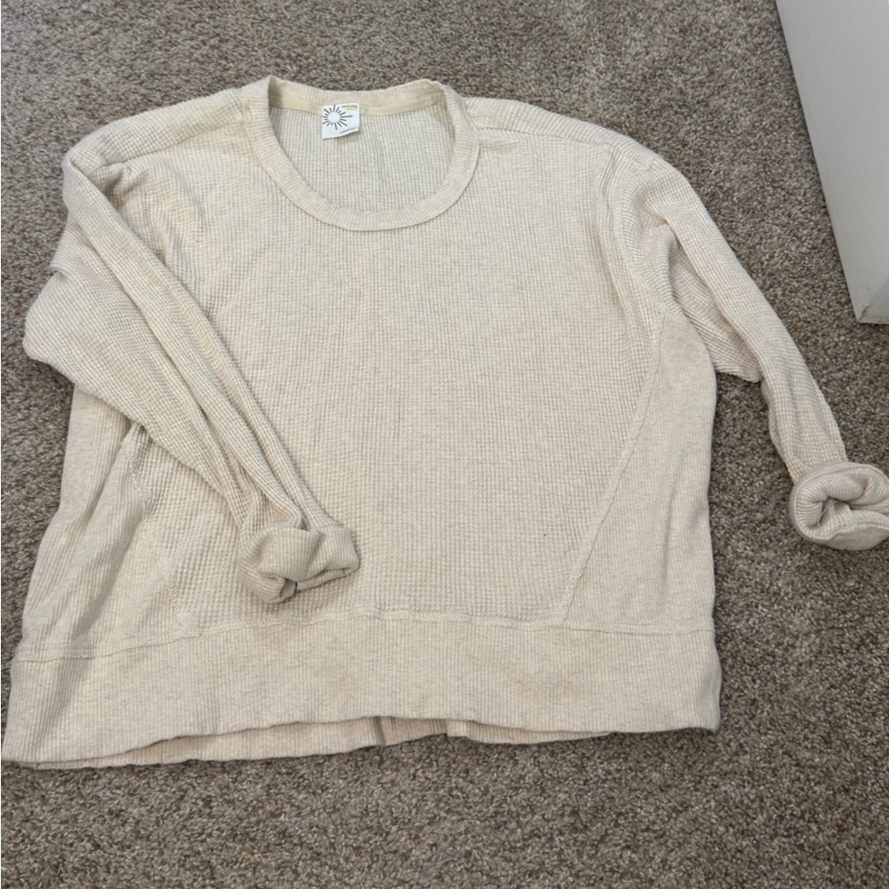 Aerie Cream Crew Neck Sweater